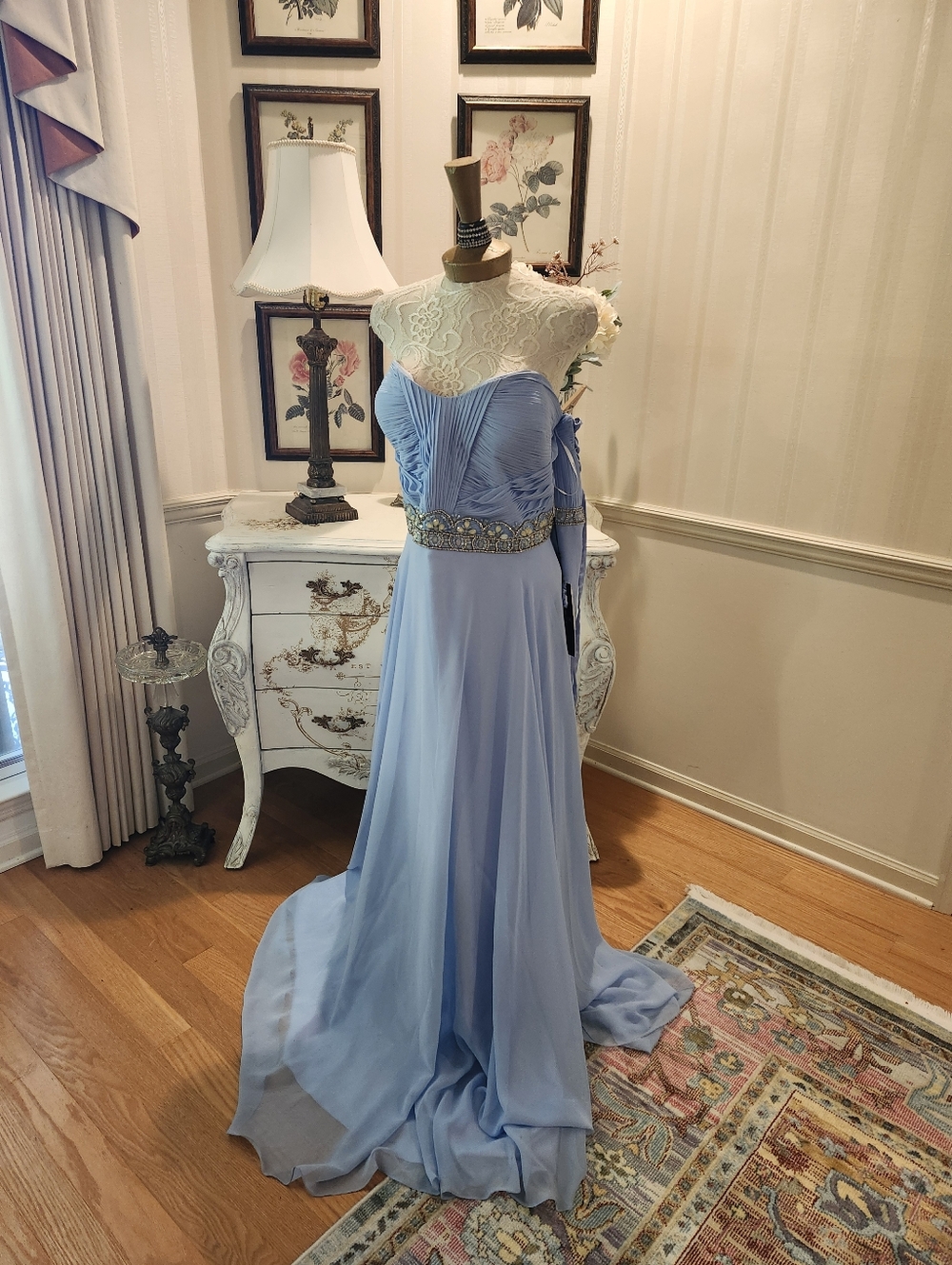 Alyce Paris Serenity Red Carpet Soft Blue Evening Dress Gown NWT 28